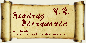 Miodrag Mitranović vizit kartica